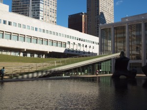 Lincoln Center's new green landscaping.  
