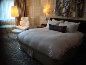 One of the luxury hotel rooms in Philadelphia's Sofitel Hotel.