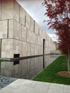 The entrance of the new Barnes Foundation Museum designed by Todd Williams Billie Tsien Architects.