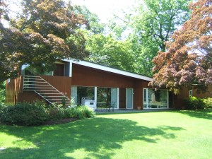 Marcel Breuer's "House in the Musuem Garden" was relocated to the Rockefeller estate, Kykuit, after the 1949 exhibition closed, and is now a scholar's residence.