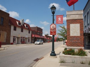 The entrance to the Czech Village in Cedar Rapids.