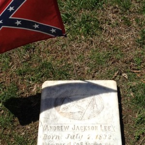 A Confederate soldier's grave in Salem Cemetery.