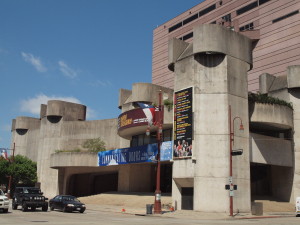 The Alley Theatre, a Brutalist landmark in downtown Houston designed by Ulrich Franzen, is undergoing a LEED Gold Rehabilitation.