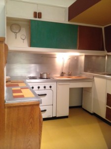 Charlotte Perriand designed this kitchen for L'Unite d'Habitation in Marseilles.