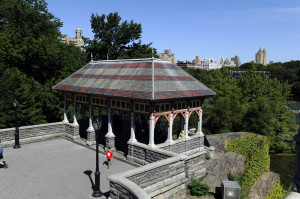 The Northwest Pavilion at the Belvedere Castle was restored with sustainably harvested wood and painted with low VOC paints in 1995, long before this was normal practice.  Photo Credit:  Jeffrey Kilmer