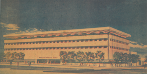 Rendering of the Buffalo Evening News Headquarters designed by Edward Durell Stone. Image courtesy The Buffalo News.