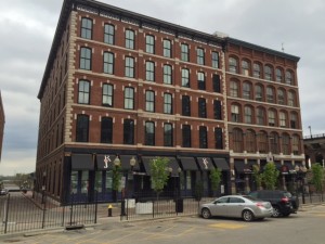 Some warehouses in Laclede's Landing which all have been adaptively reused.