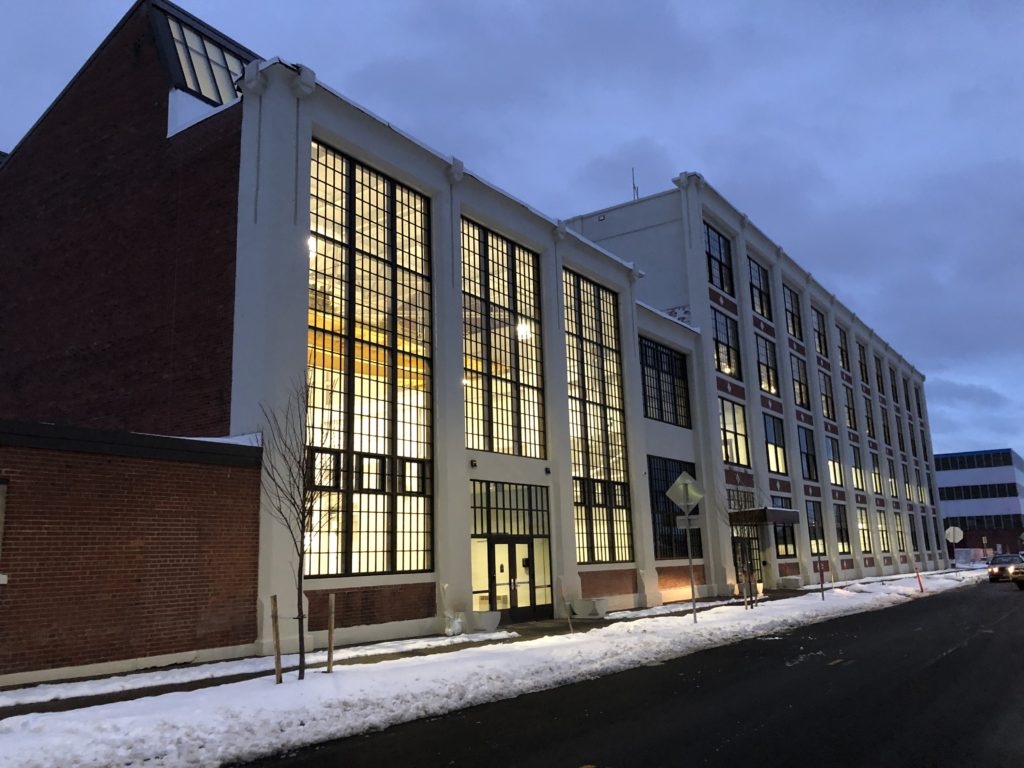 The restored façade of Northland Central at 683 Northland Avenue, Buffalo, NY.